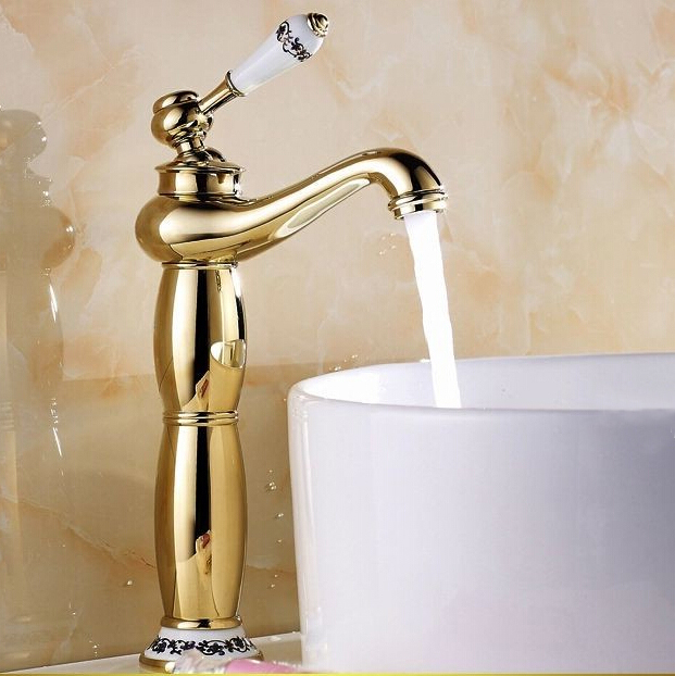 bathroom-faucet-gold-finish-hot-cold