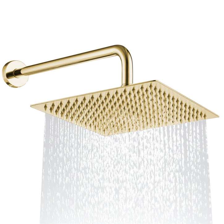 Bravat Brushed Gold Shower Set With Valve Mixer 3-Way Concealed Wall Mounted