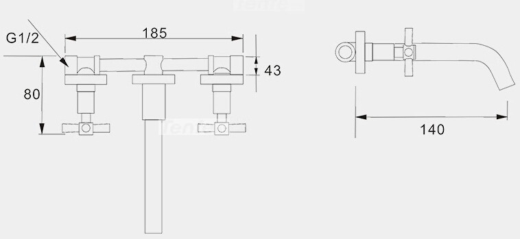 Campania-wall-mounted-faucet-dimensions